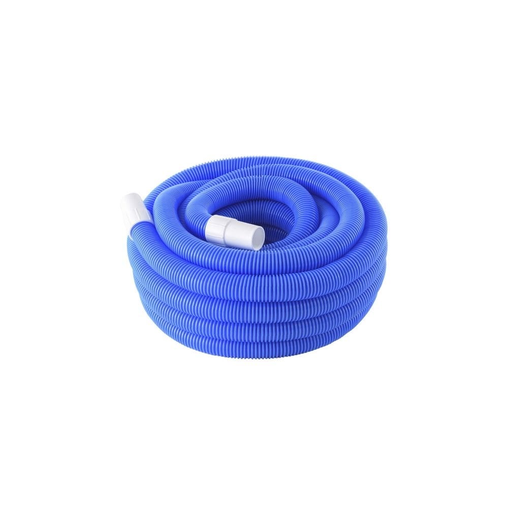 Mangueira de piscina de 15 m de comprimento e 4,5 cm de largura com terminais para piscina azul