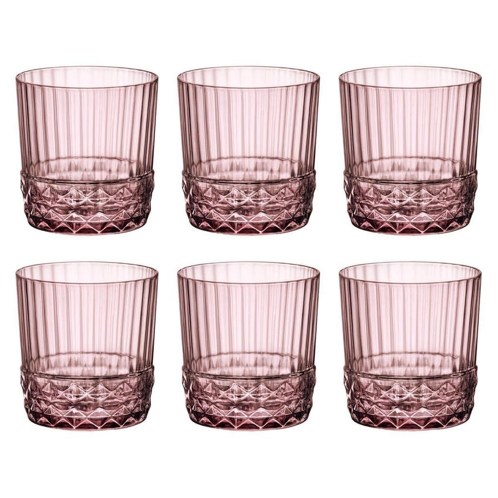 Jogo 6 copos cristal whisky 370 ml lilás america 20s
