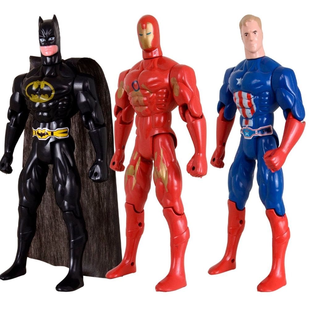 Kit Trio heróis Batmam Traje Capitão America Homem De Ferro
