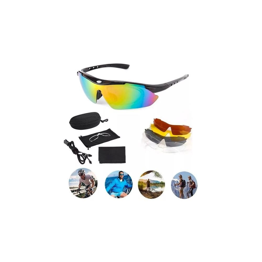 Óculos de sol polarizados 5 em 1 para ciclismo e esportes
