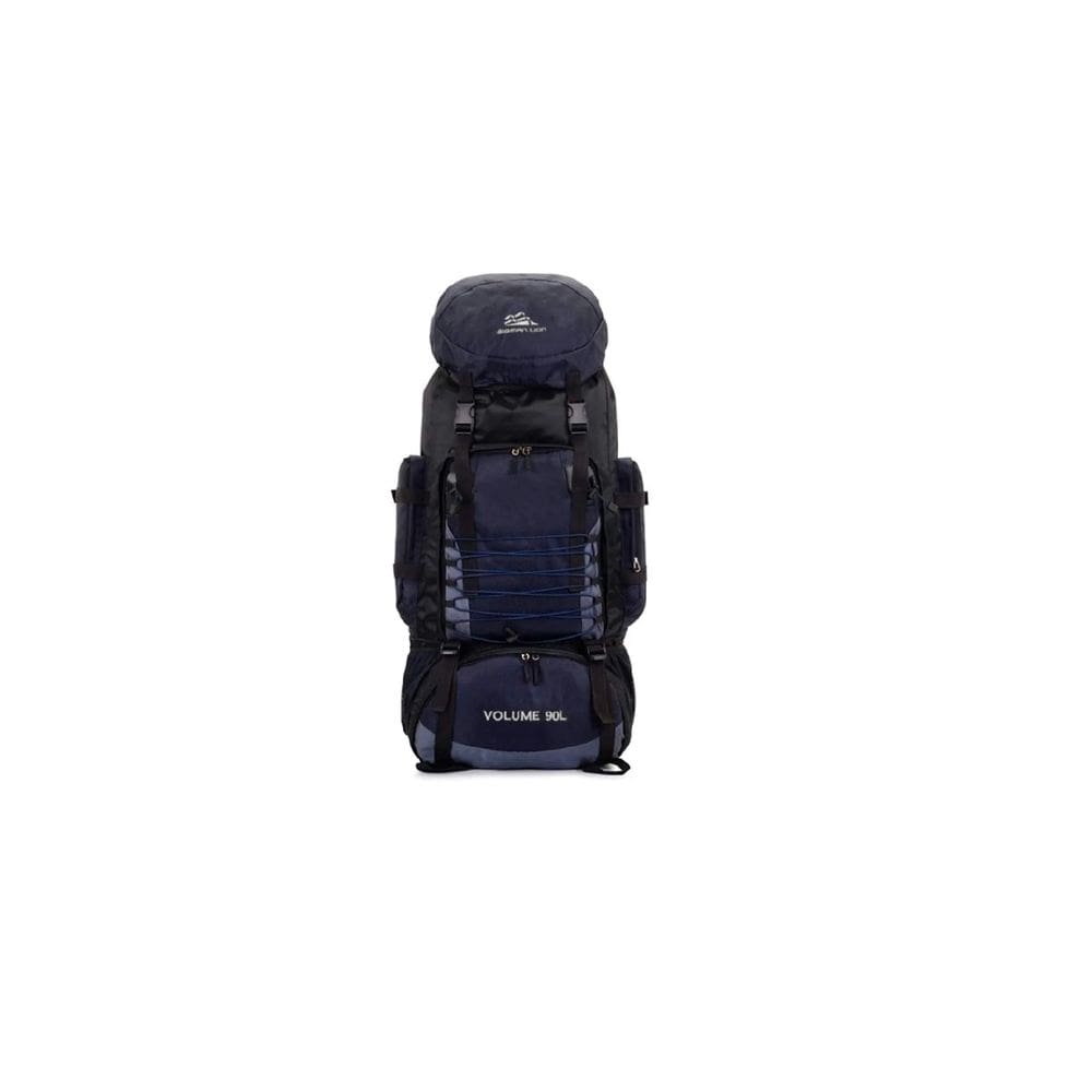 Mochila impermeável 90L Camping Trekking azul marinho