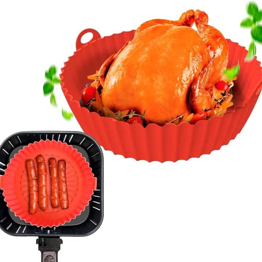 Forma cesto silicone fritadeira redonda airfryer 20cm