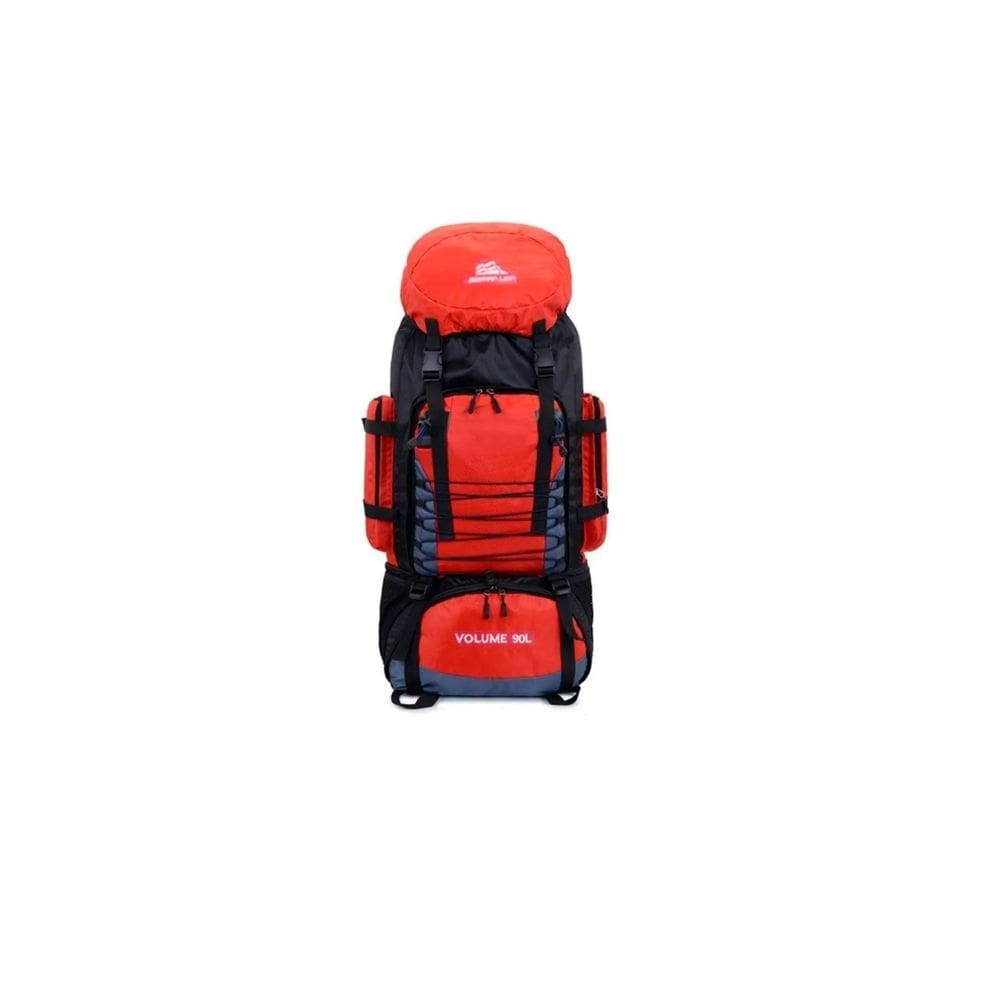 Mochila impermeável Camping Trekking 90L vermelha