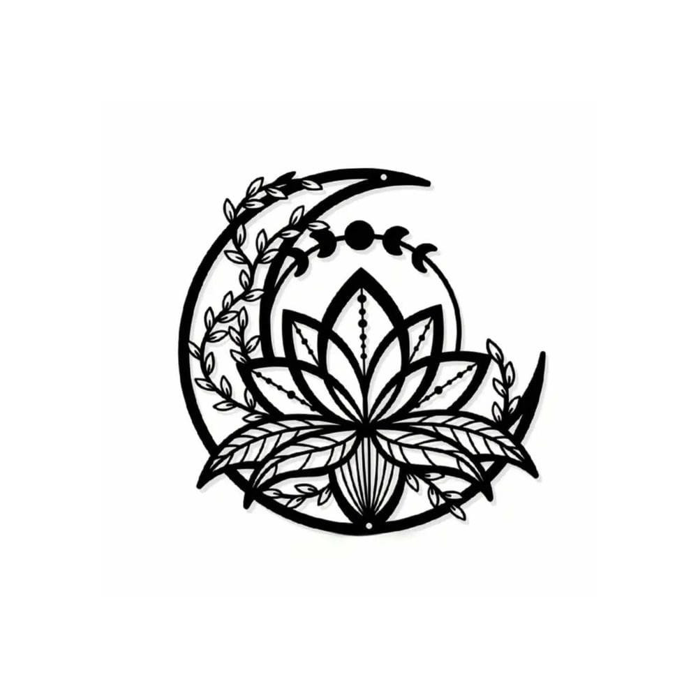 Decoração de parede Mandala Lotus Flower Picture 40cm Wood