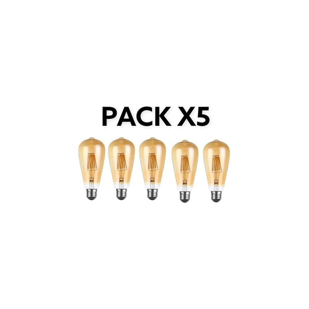 Pacote de lâmpadas LED x5 Retro Vintage 4W E27 à prova d`água para Garland