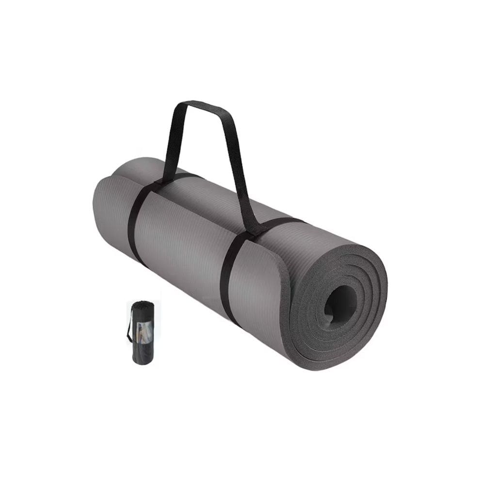 Tapete de ioga Tapete de Pilates com 10 mm de espessura, espuma viscoelástica, cinza, 180x60cm