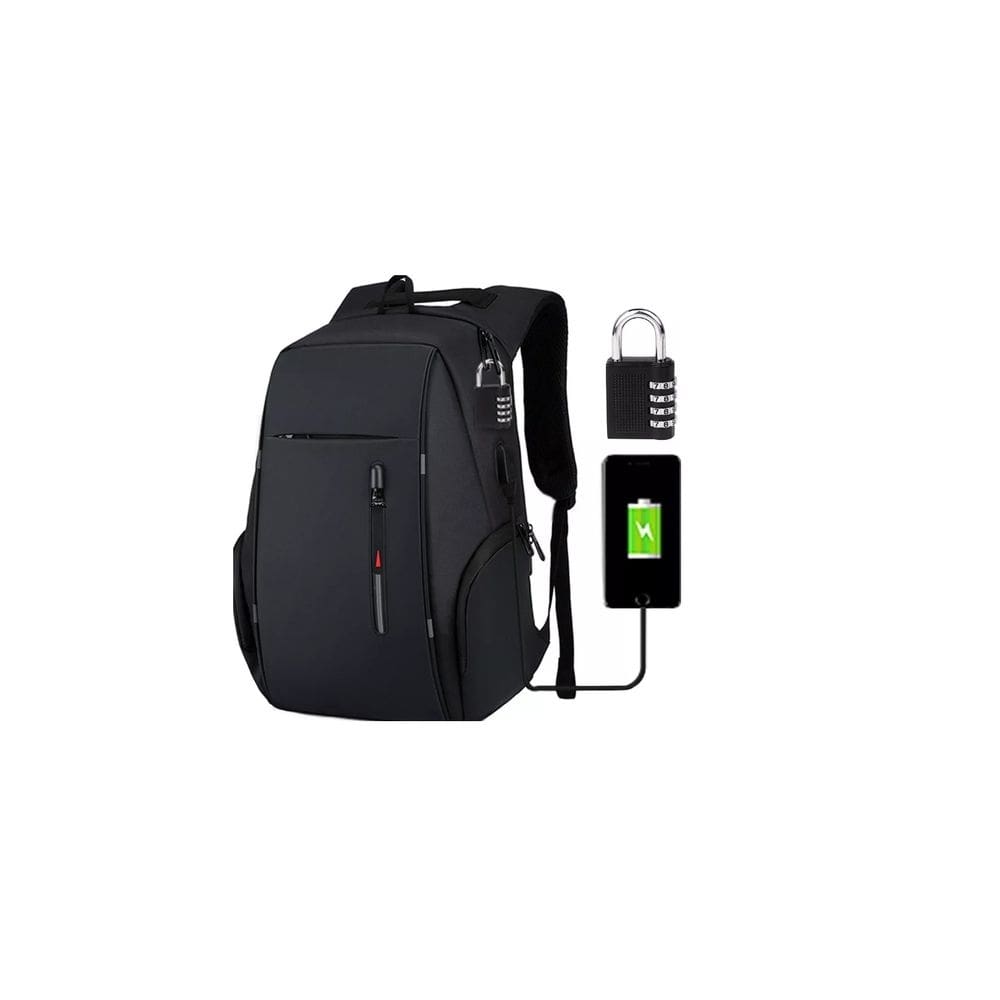 Mochila Fashion Travel com carregamento USB para laptop de 15,6”