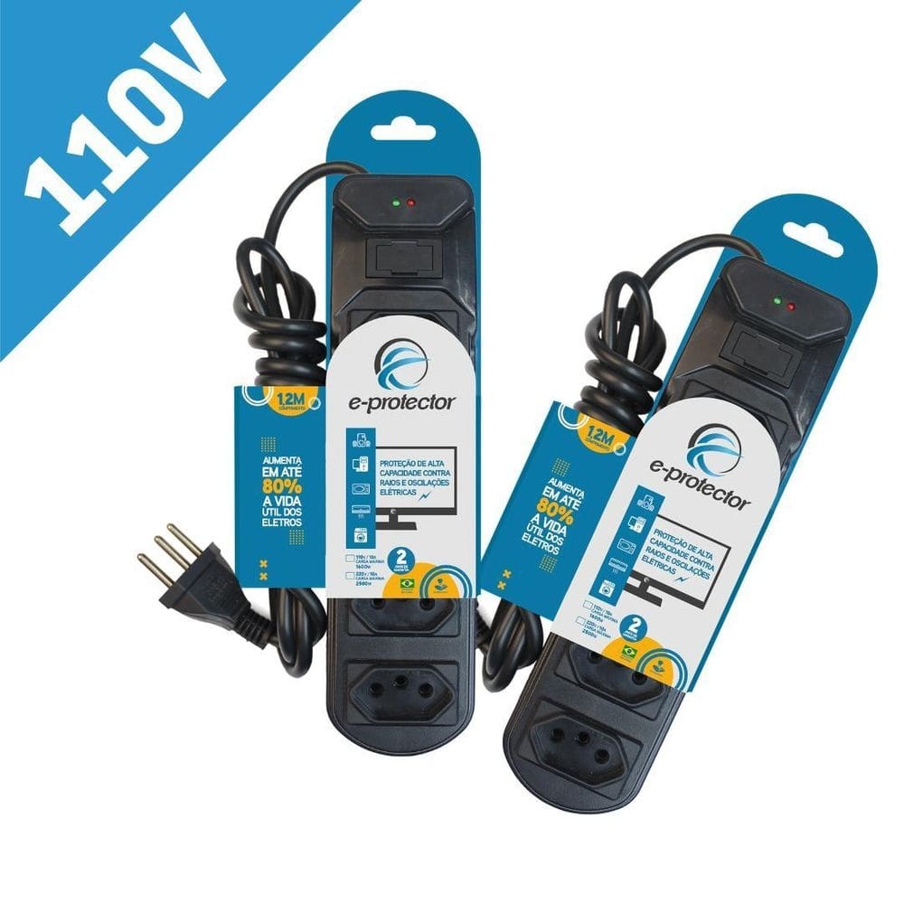 Kit protetor de raio e protetor de surto com 2 mp50x