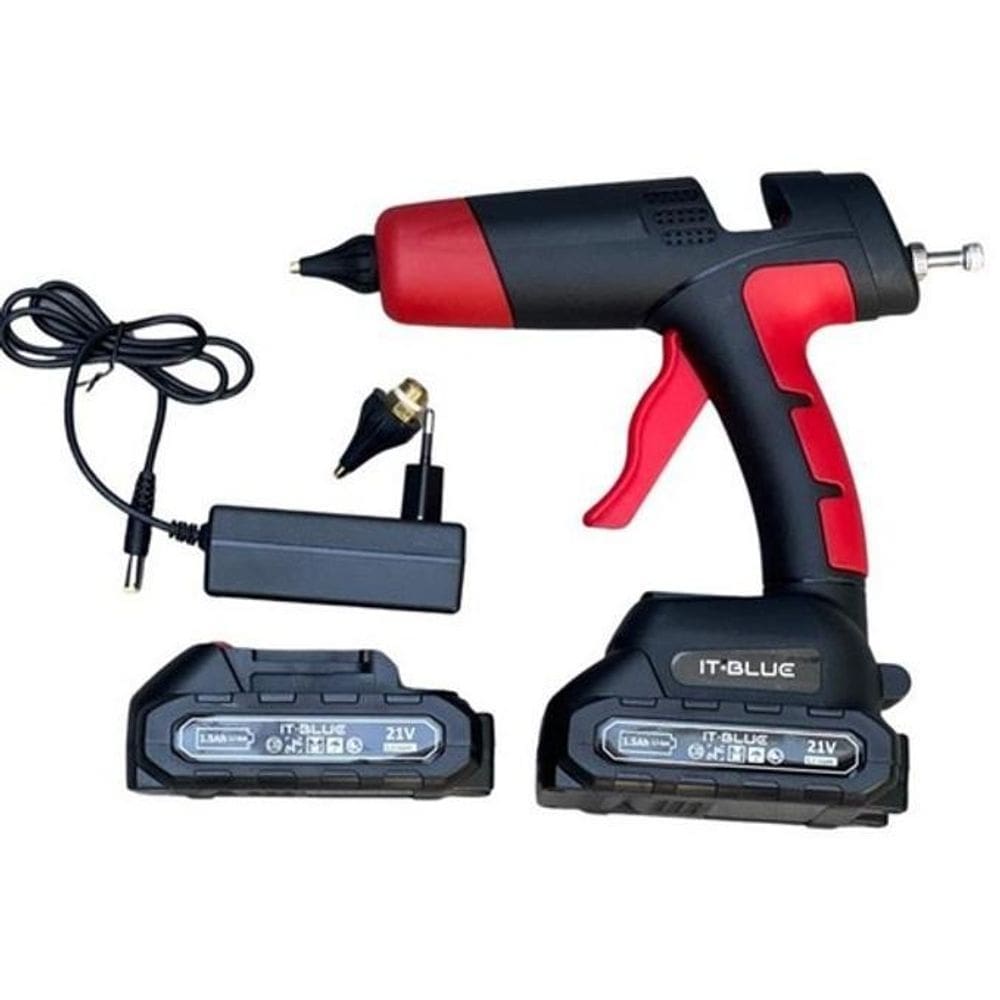 Ferramenta de aplicação cola quente à bateria 21v it-blue kit ultra