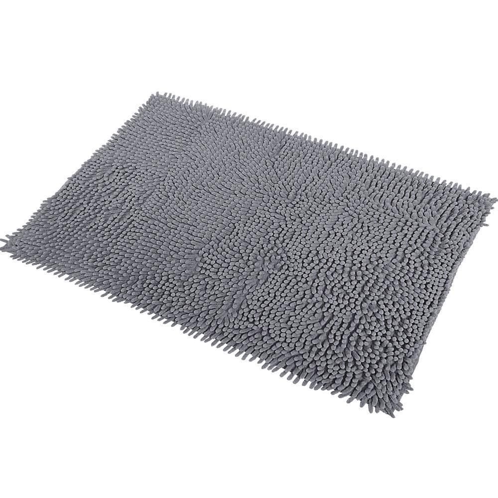 Tapete banheiro bolinha microfibra antiderrapante cinza