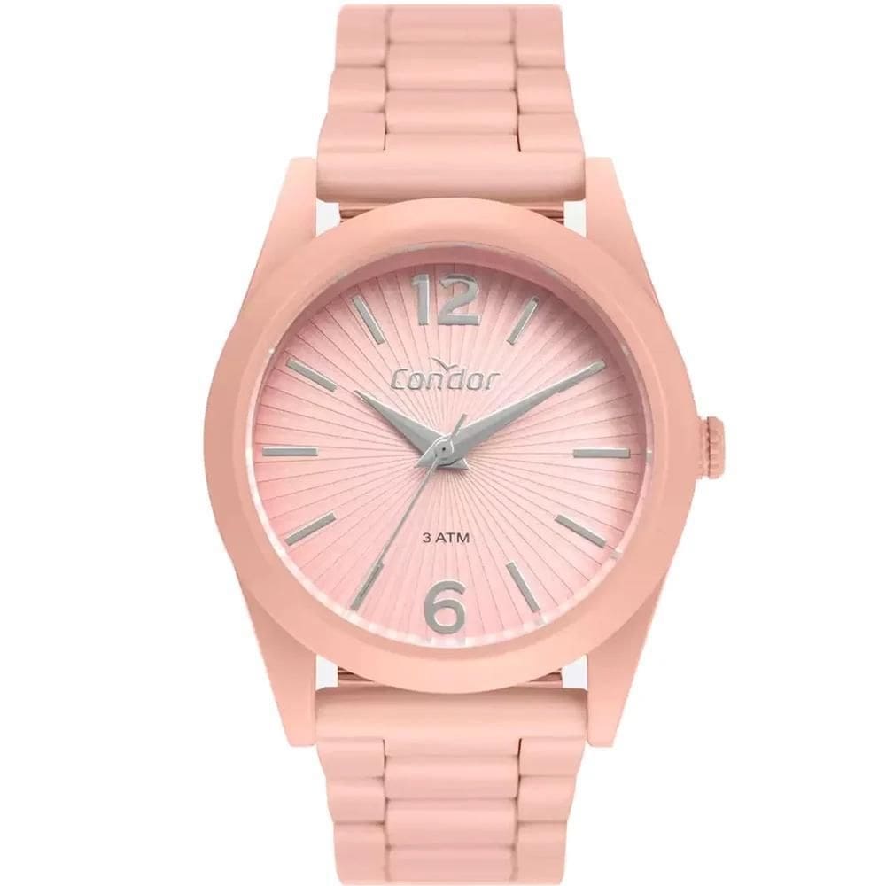 Relógio condor feminino rosa moderno analógico copc21jcq/8t