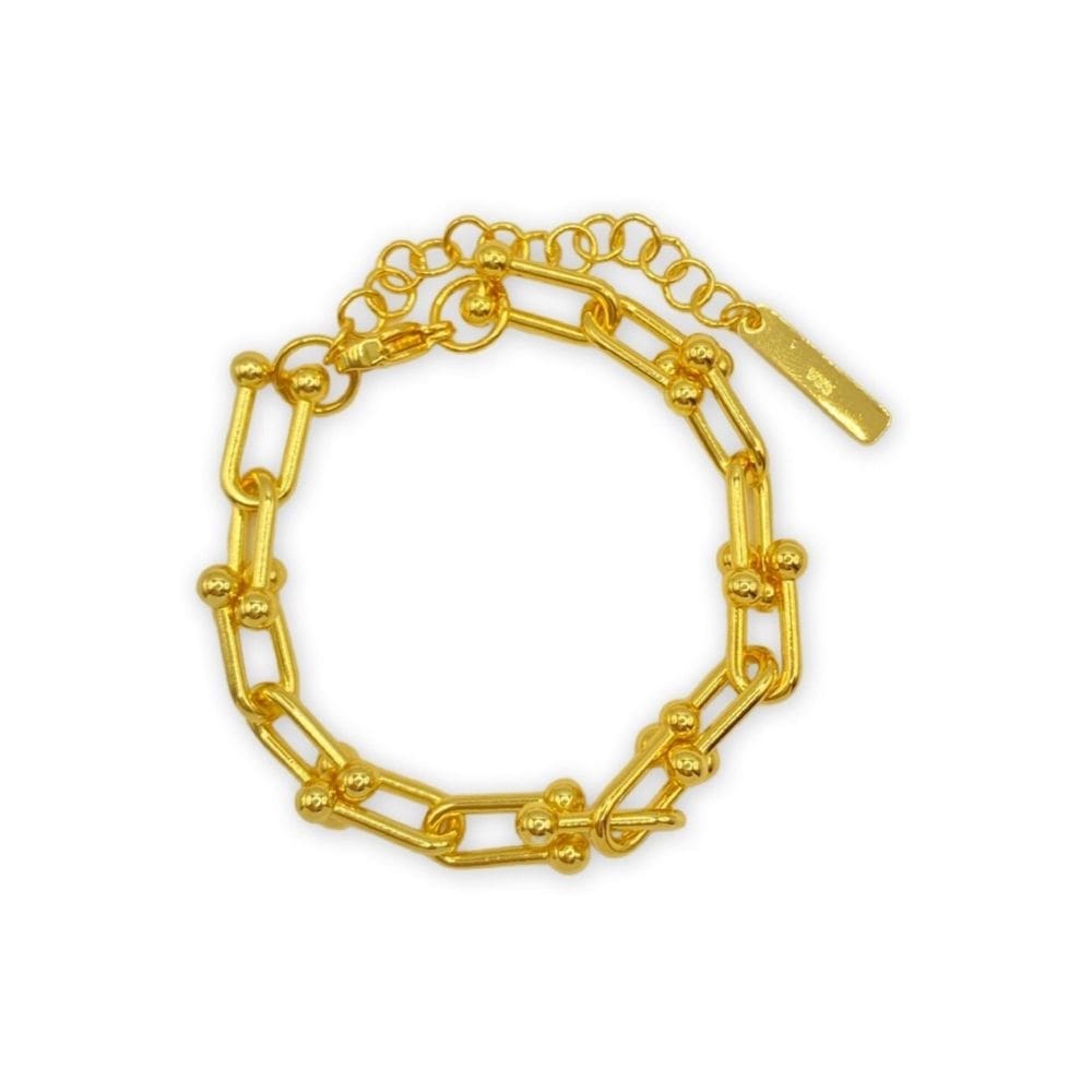 Pulseira Elegant Large Lady S925 banhada a ouro com caixa de presente