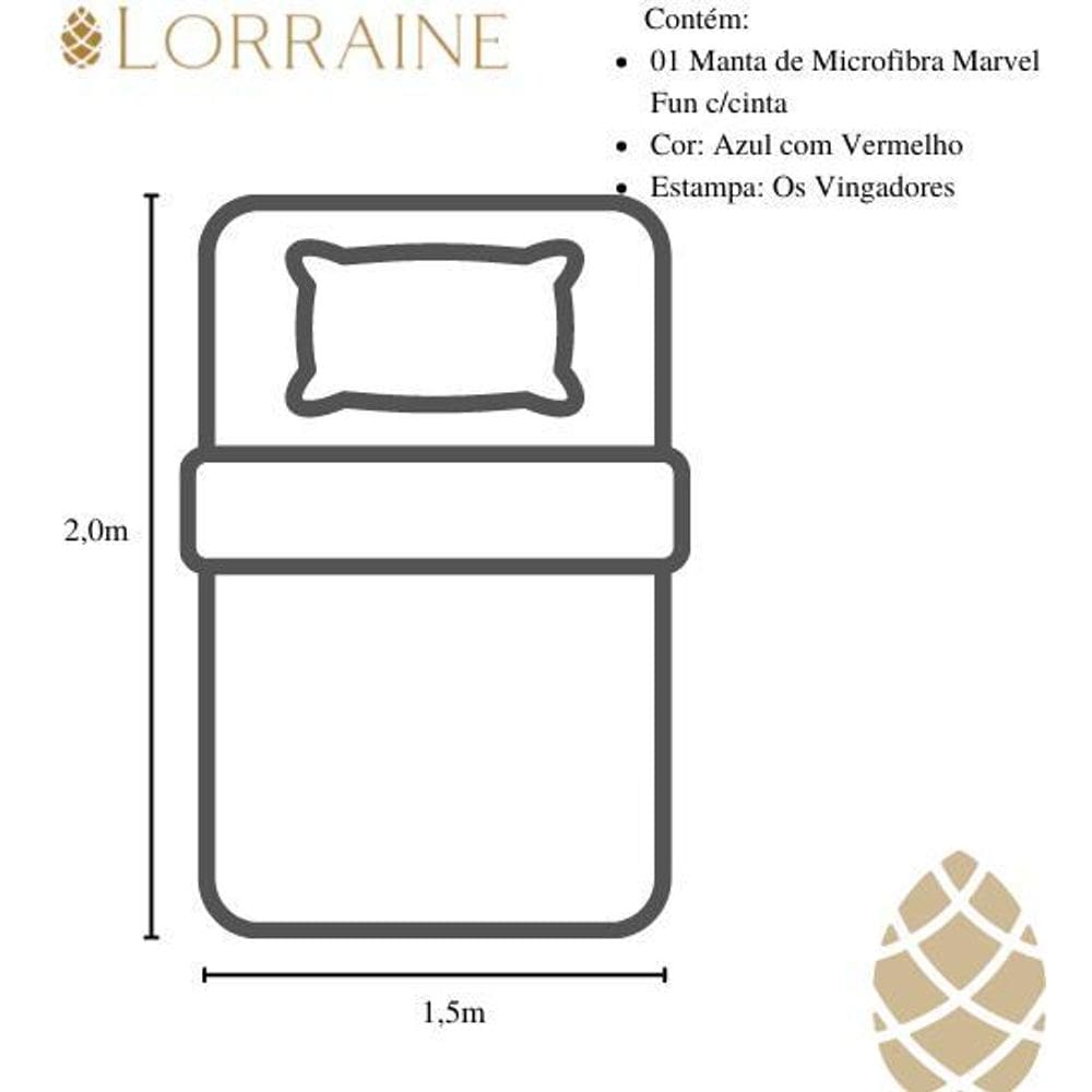 Manta micro solteiro 200x150 fun não alérgica vingadores