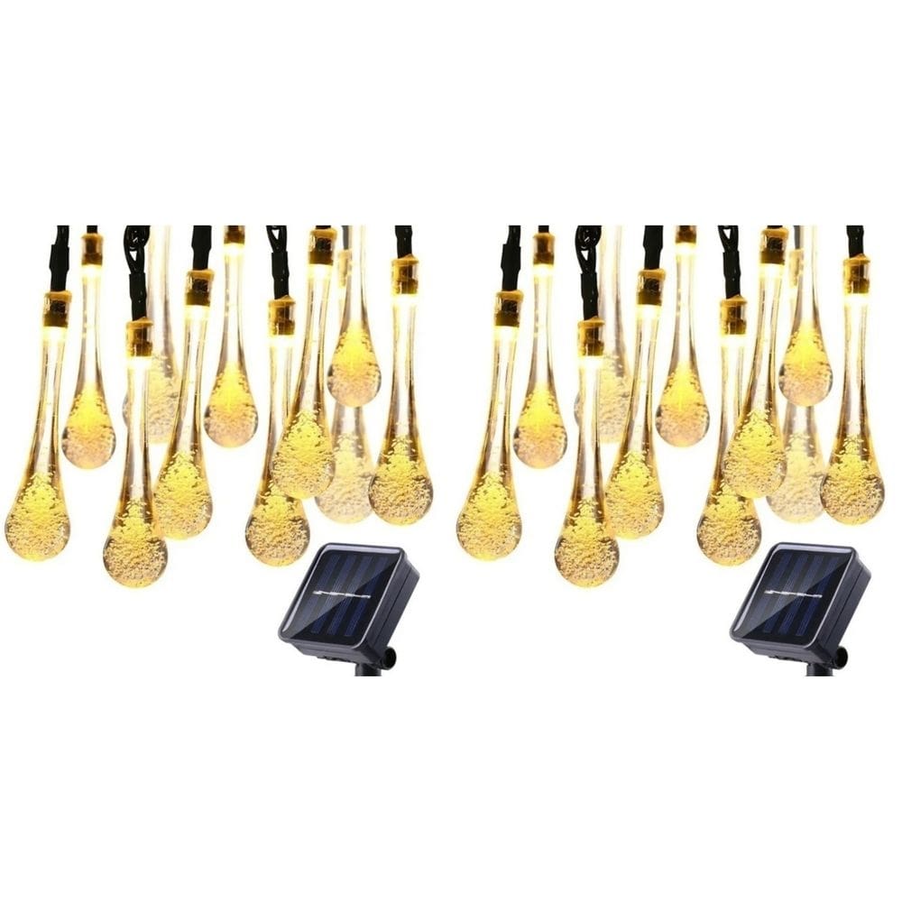 Solar Garland Fairy Drops 30 LED, pacote x2 de 7 m