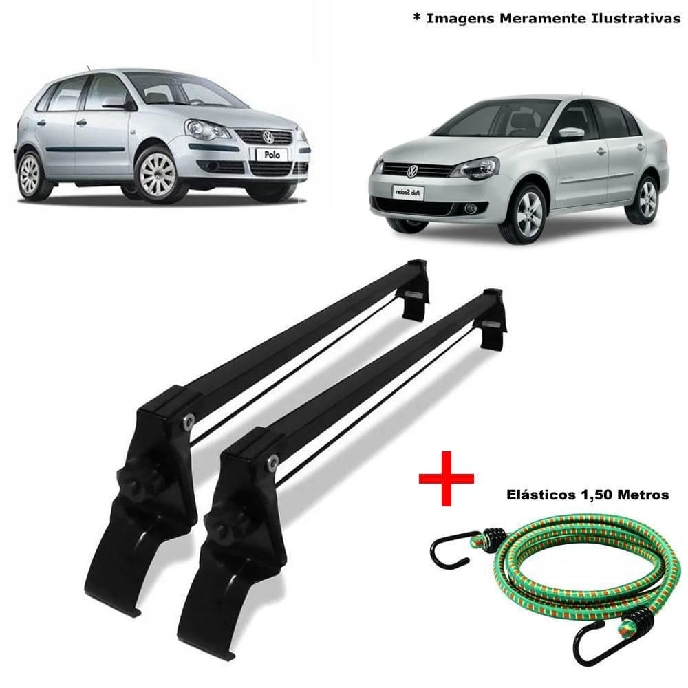 Rack teto polo hatch sedan 4pts 2005 a 12 e 1 elastico corda