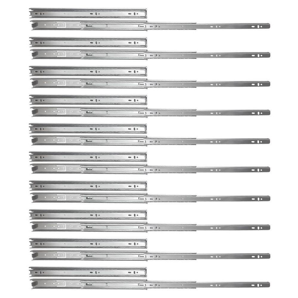 Kit 20 corrediça telescópica 400mm x 35mm 35kg gaveta 10 par