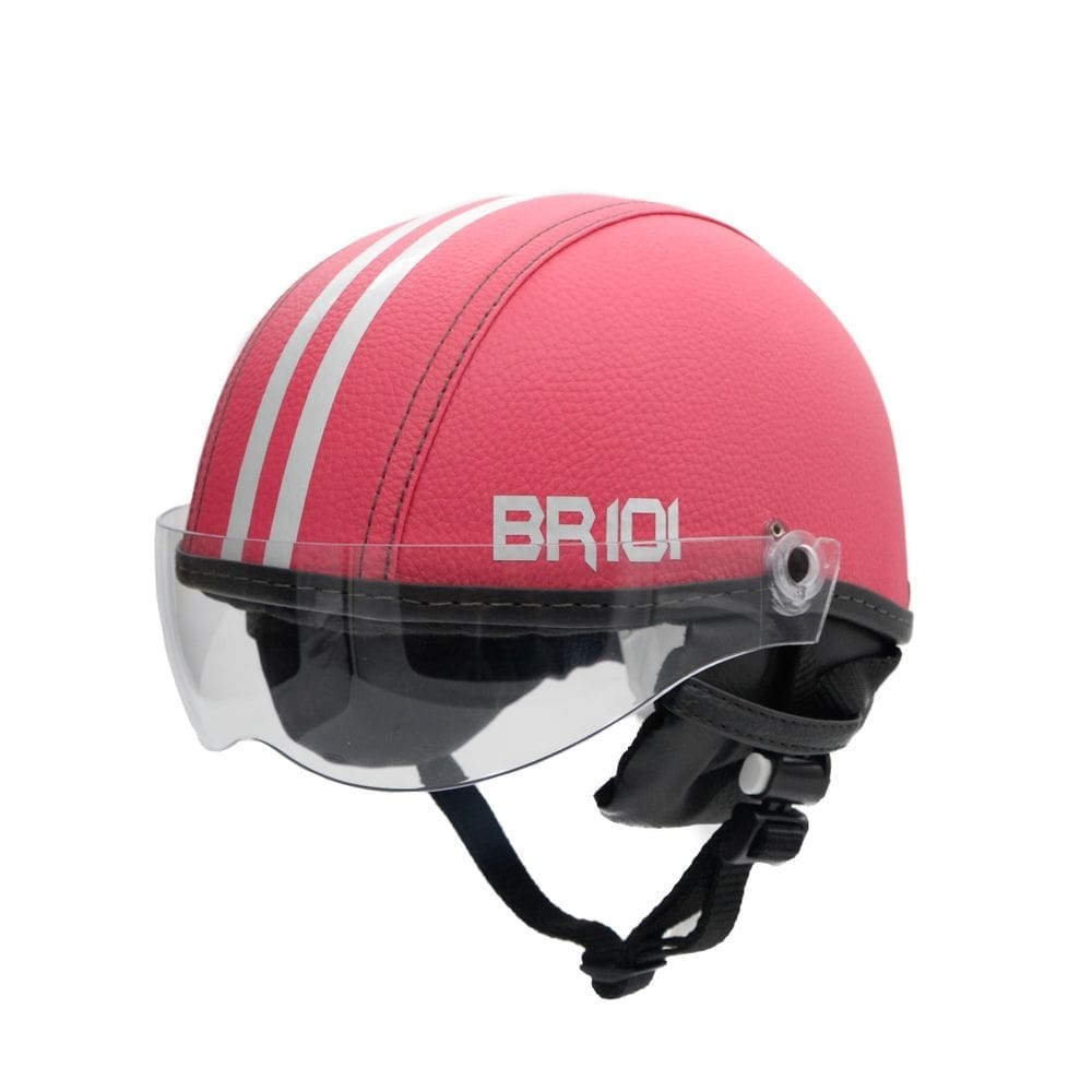Capacete coquinho scooter elétrica bike rosa viseira