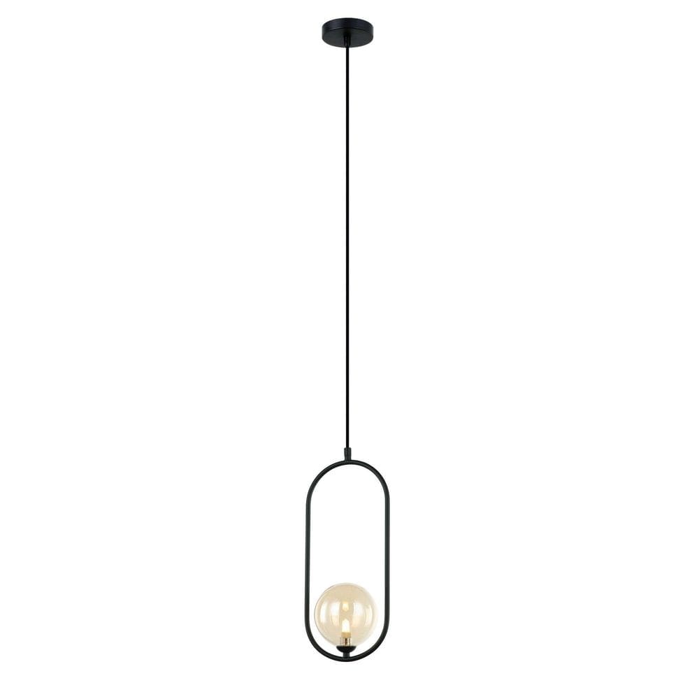 Pendente ball preto com vidro champagne lavabo acl78