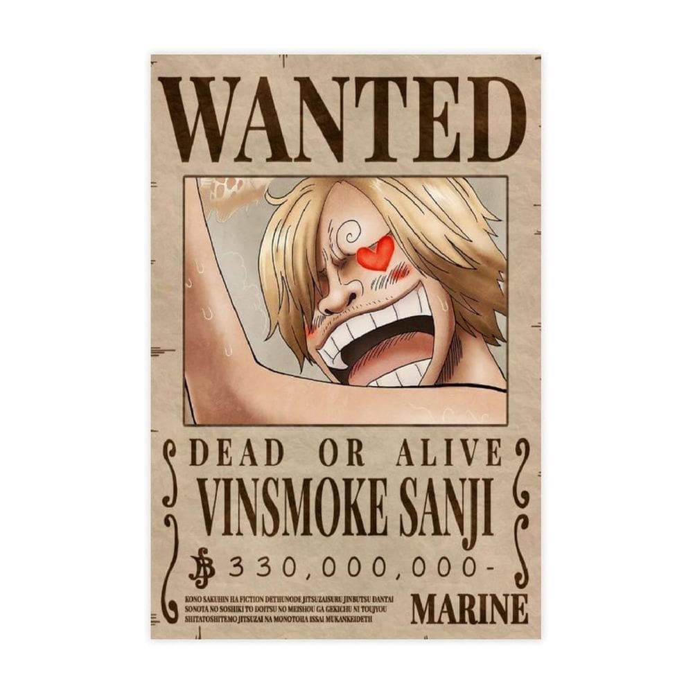 Pôster One Piece Reward Wanted Sanji 28x42cm