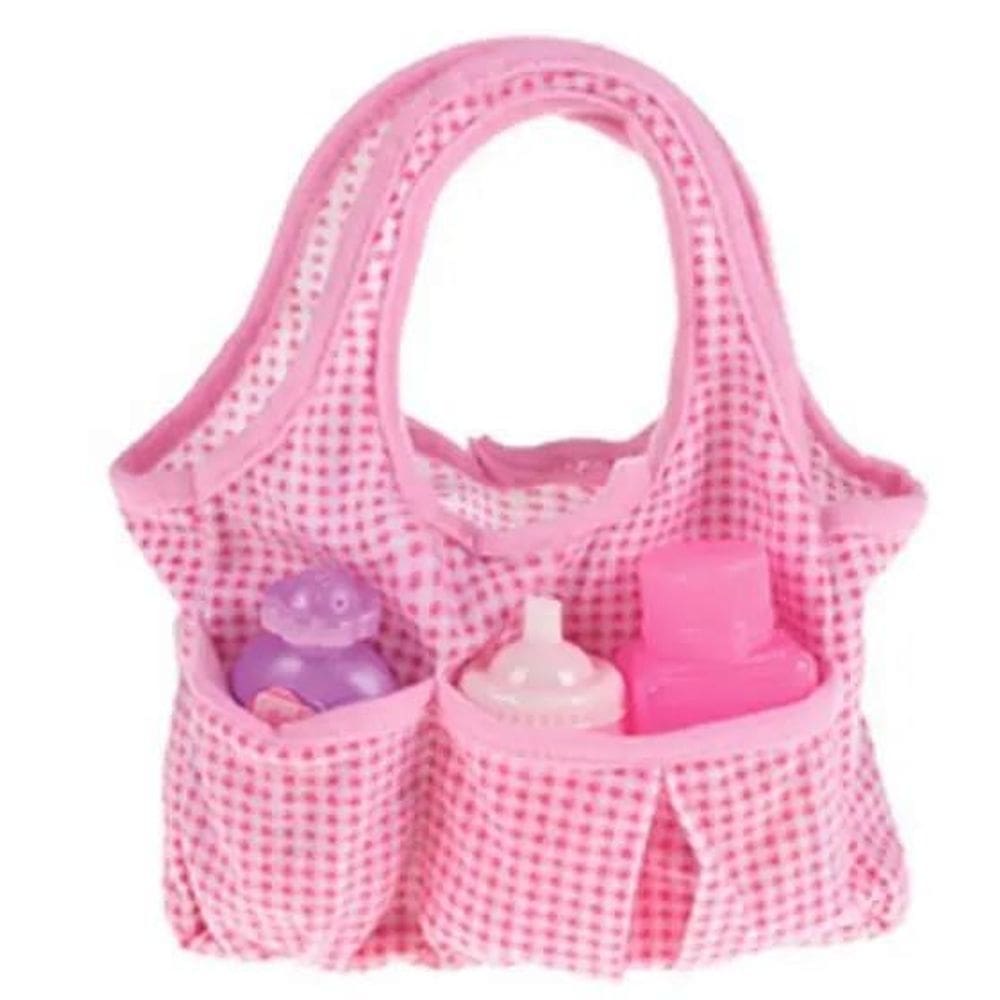 Bolsa acessórios para bonecas rosa claro art brink