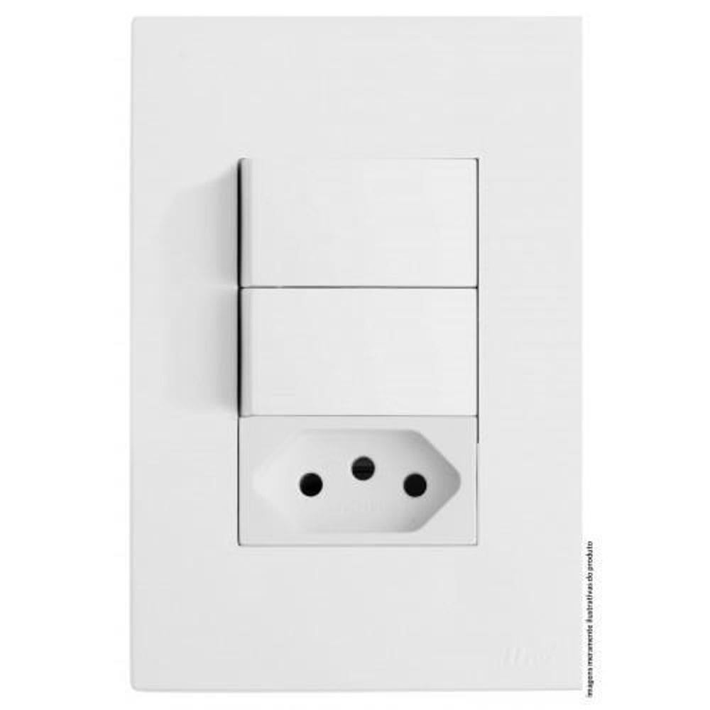 Conjunto interruptor duplo 20a 4x2 brs12268-8br