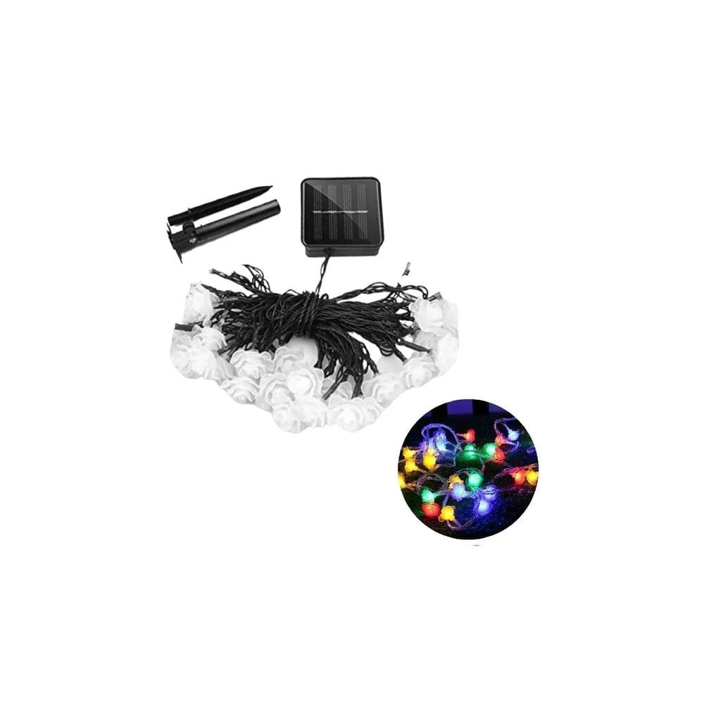 Luzes solares de guirlanda de Natal LED rosa em cascata de 6 m