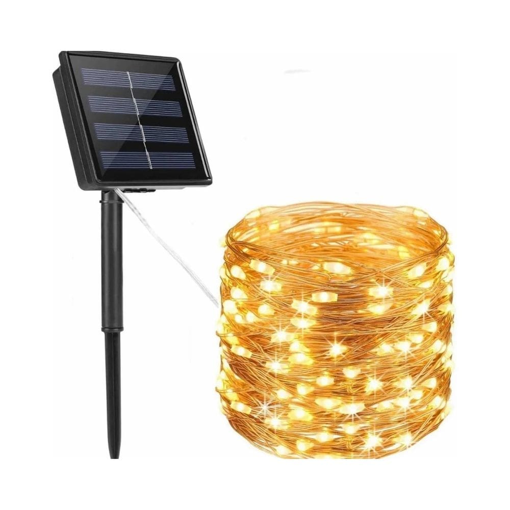 Guirlanda de casamento LED Fairy 100 luzes de 10 m com painel solar