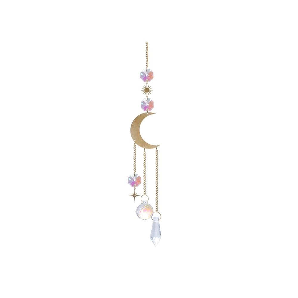 Pingente Suncatcher Crystal Moon 38 cm com corrente