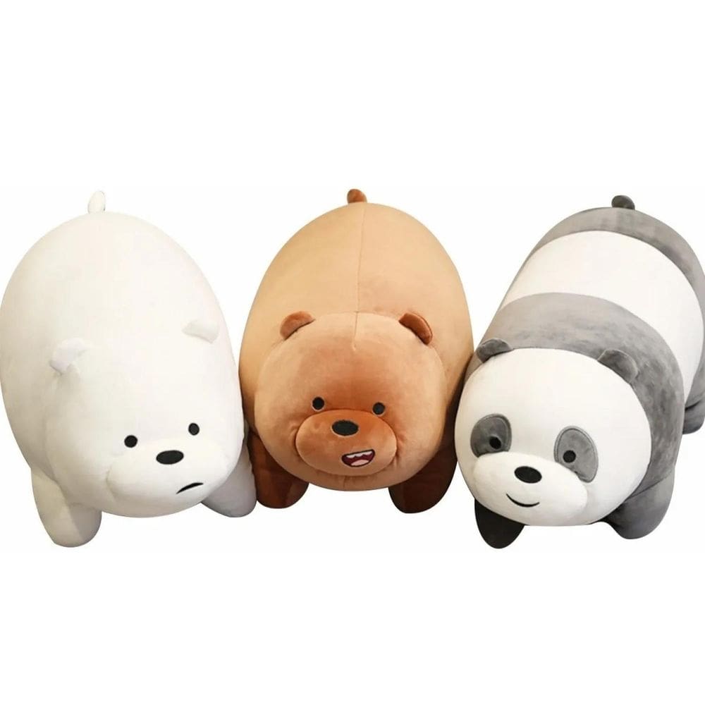 Pacote de bichos de pelúcia com 3 ursos de 30 cm We Bare Bears Brown