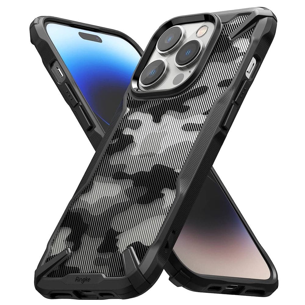 Capa de telefone Ringke Fusion-X para 14 Pro Max - Camo Black