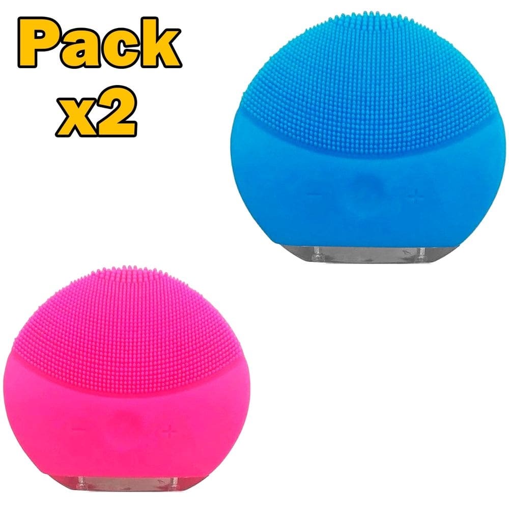 Limpador facial esfoliante, massageador recarregável, pacote x2