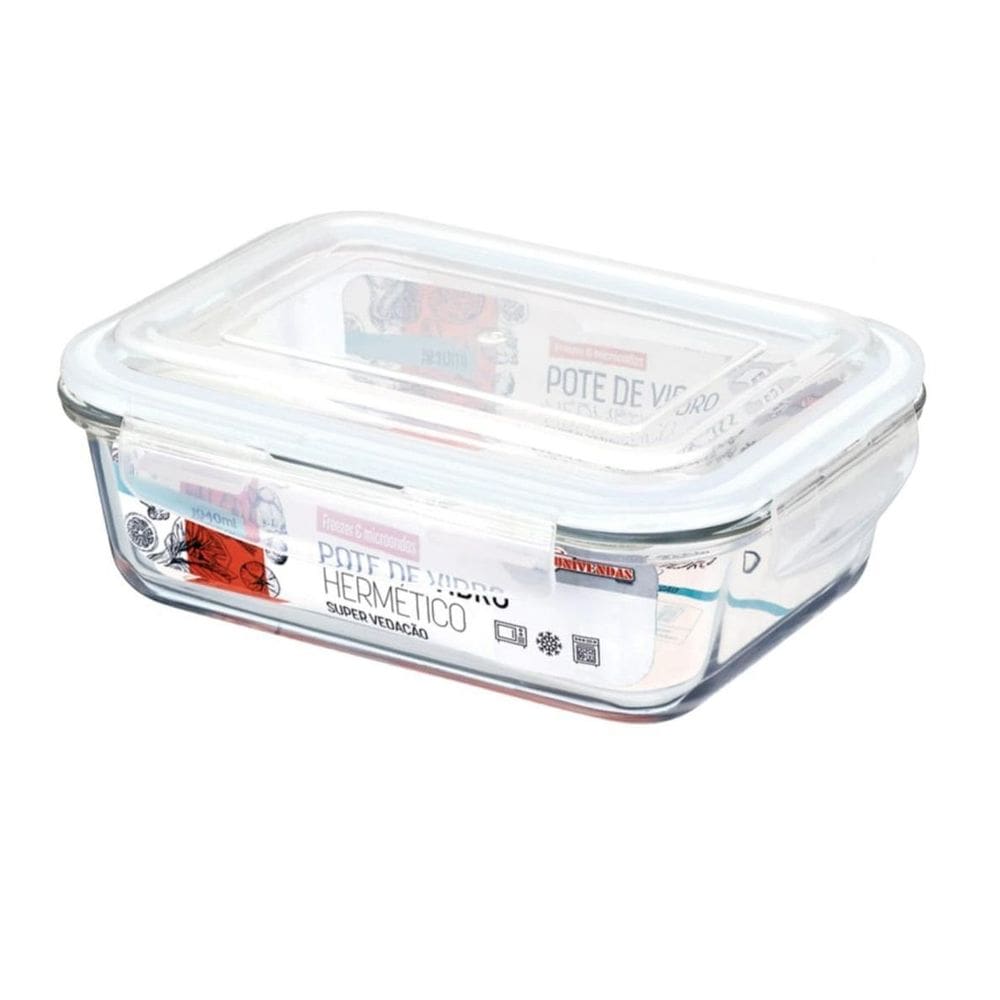 Pote Vidro Hermético Marmita Tampa Plástico 640Ml