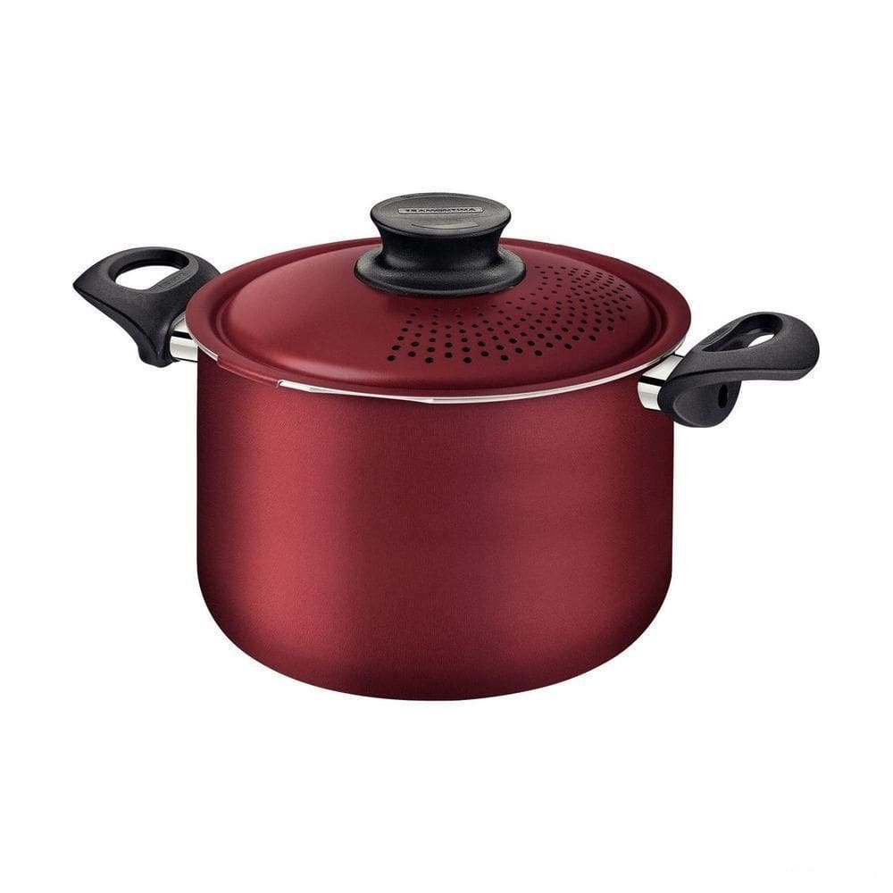 Espagueteira Paris Antiaderente Starflon Max Com Tampa De Alumínio Vermelho 24 Cm 7,3 L