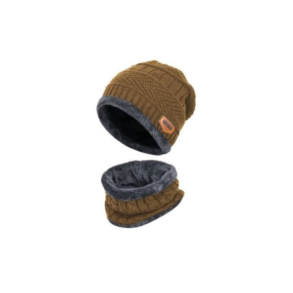 Chapéu de lã com interior chiporro no pescoço de inverno para adultos