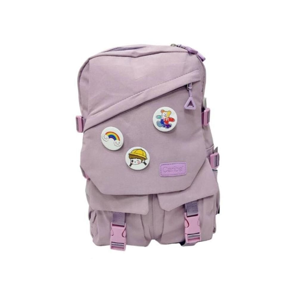 Mochila Kawaii Korean Style Lilac Impermeável 35L