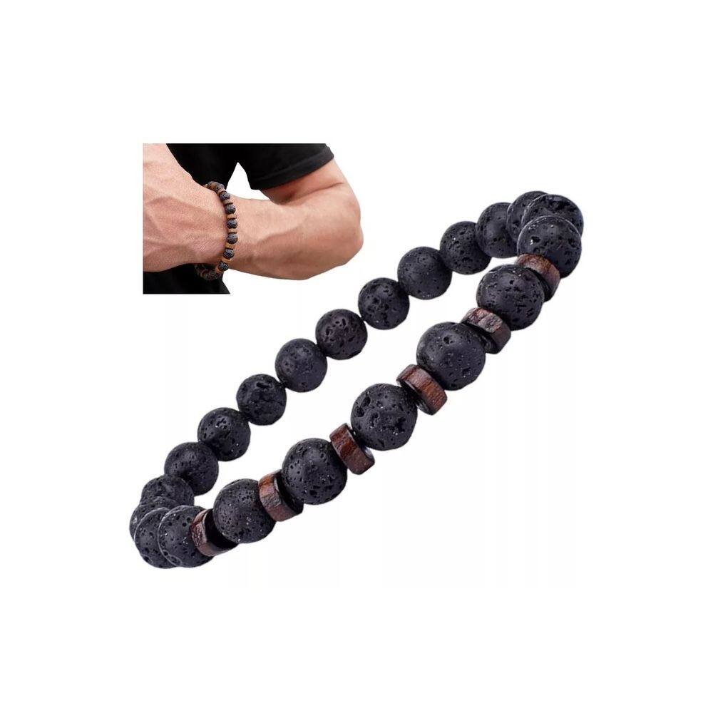 Pulseira de pedra vulcânica l para homens e mulheres