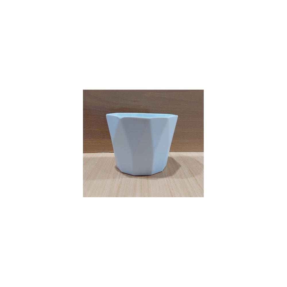 Vaso de flores de plástico branco 7,5 cm