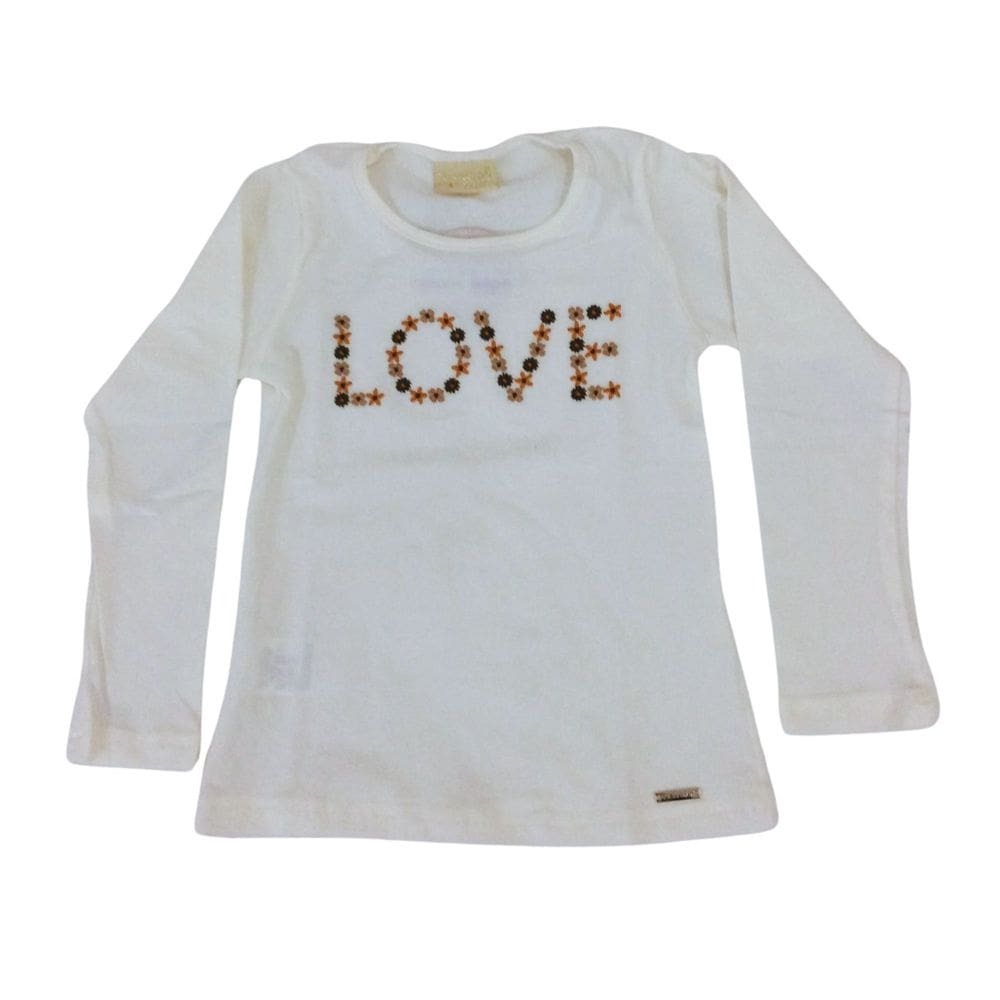Camiseta Manga Longa Infantil Fem Vrasalon Cru