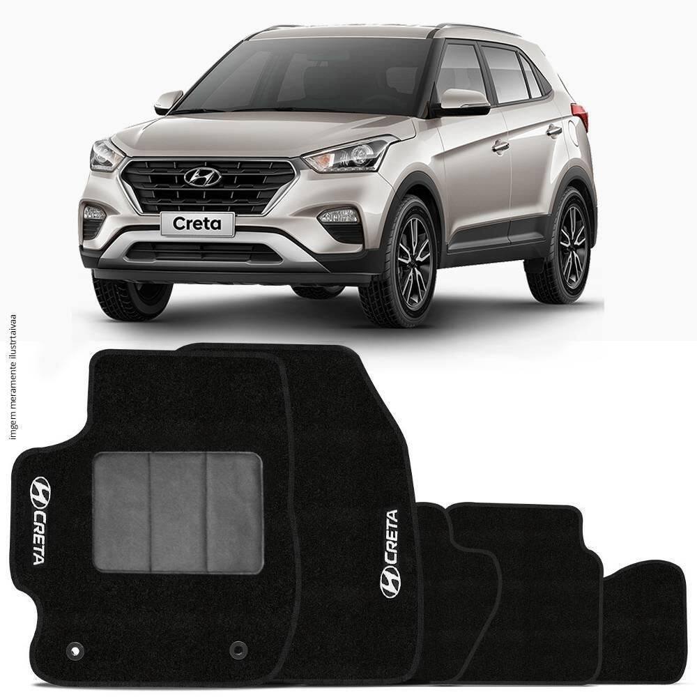Tapete automotivo hyundai creta em carpet linha luxo
