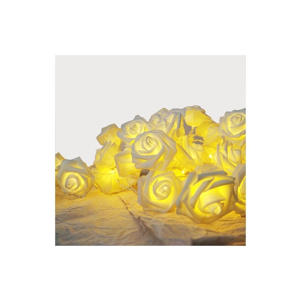 Guirlanda decorativa, rosas, flores, LED de 2 metros, 10 luzes quentes