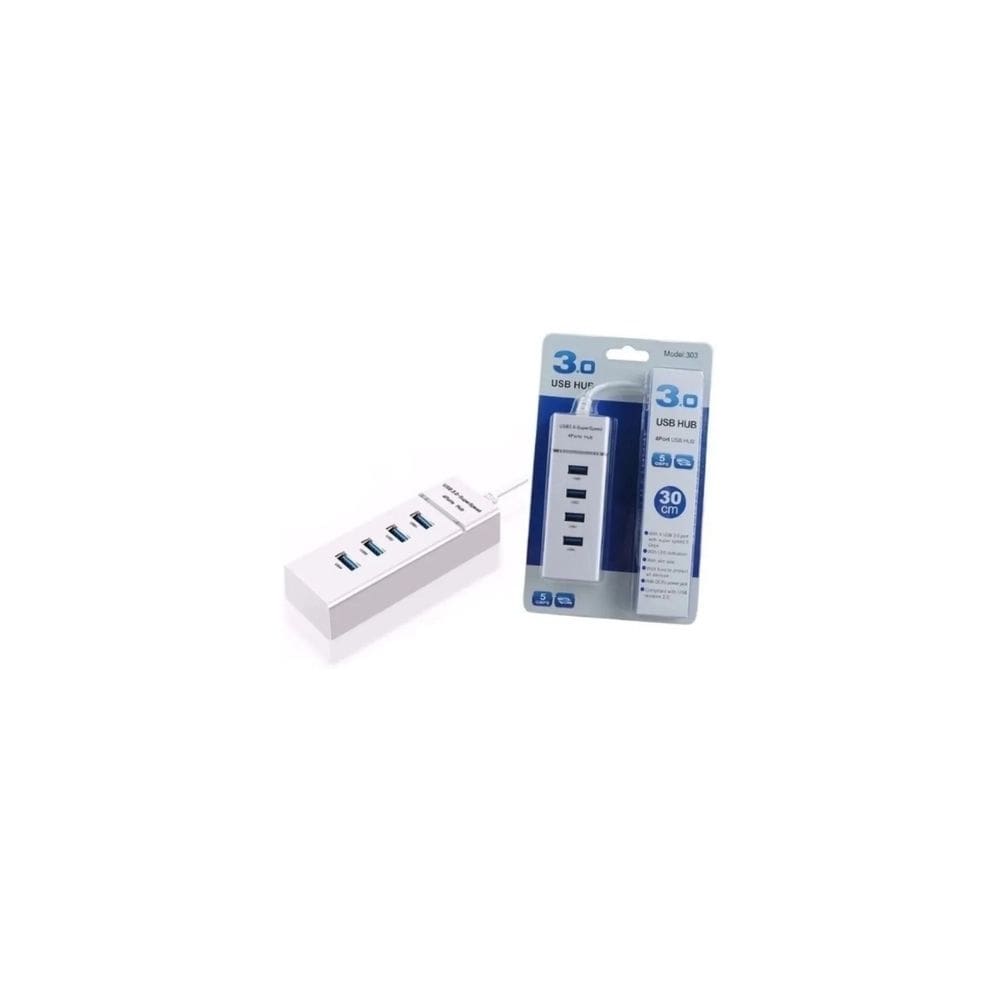 Adaptador duplicador USB 3.0 Hub de 4 portas em 1 branco