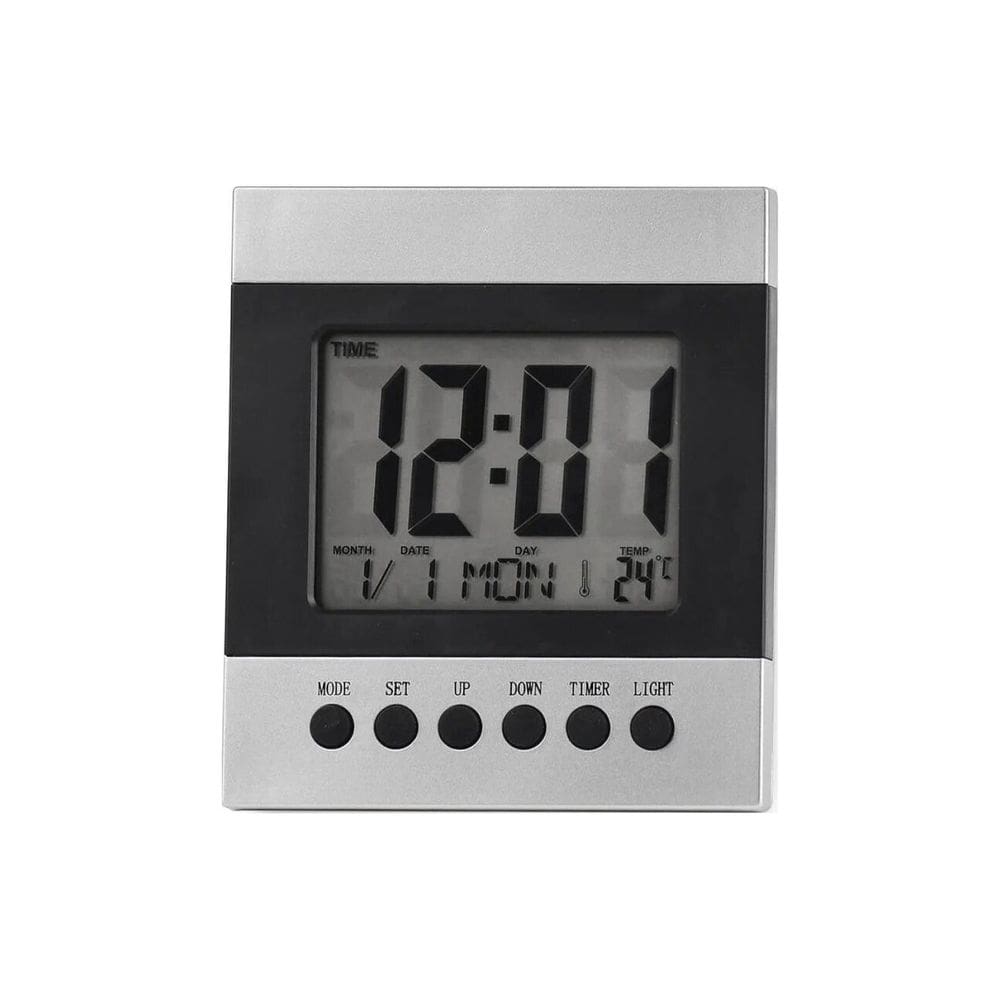 Despertador com luz e calendário de temperatura