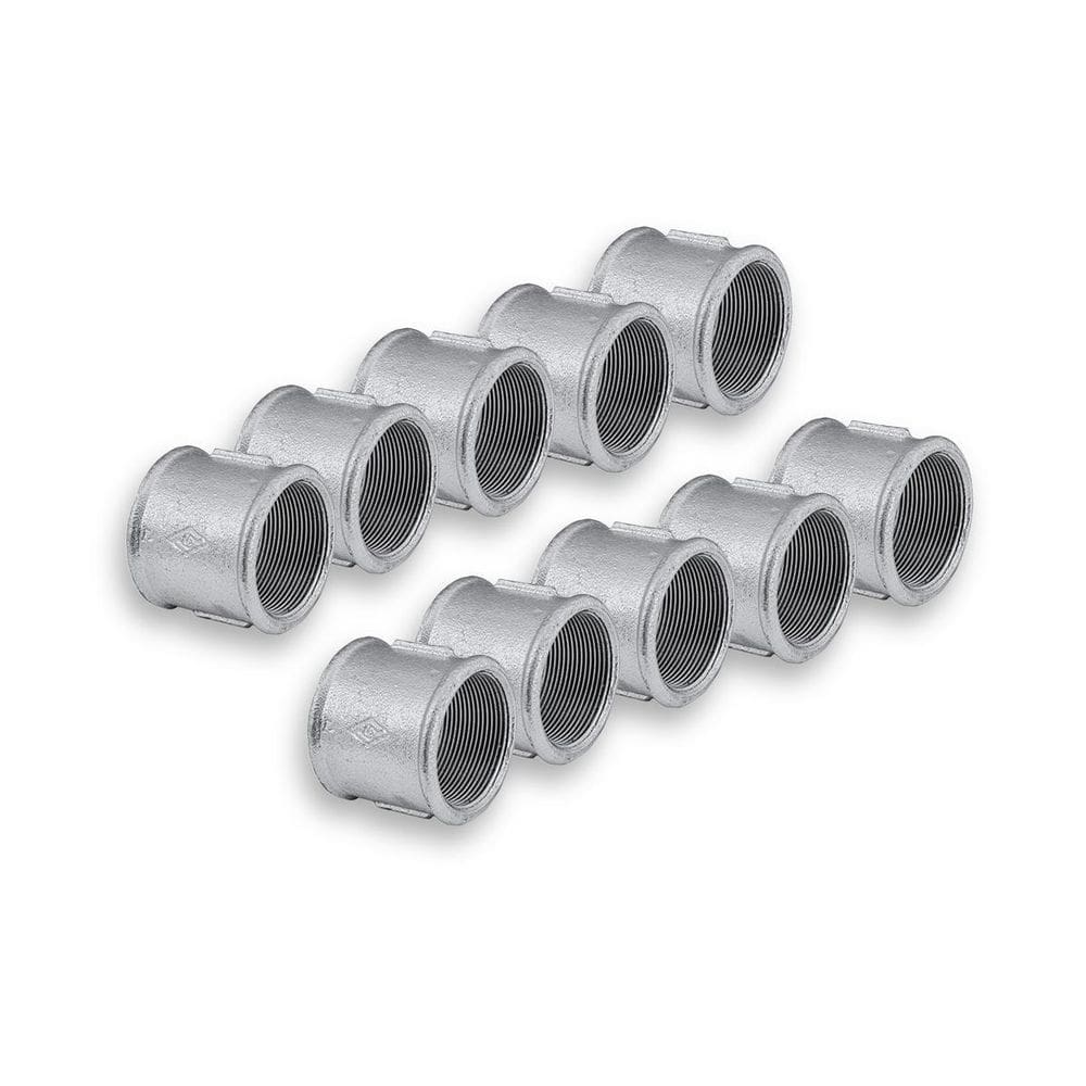 Luva Galvanizada 1/2 BSP Rosca Fêmea - Kit com 10 Unidades