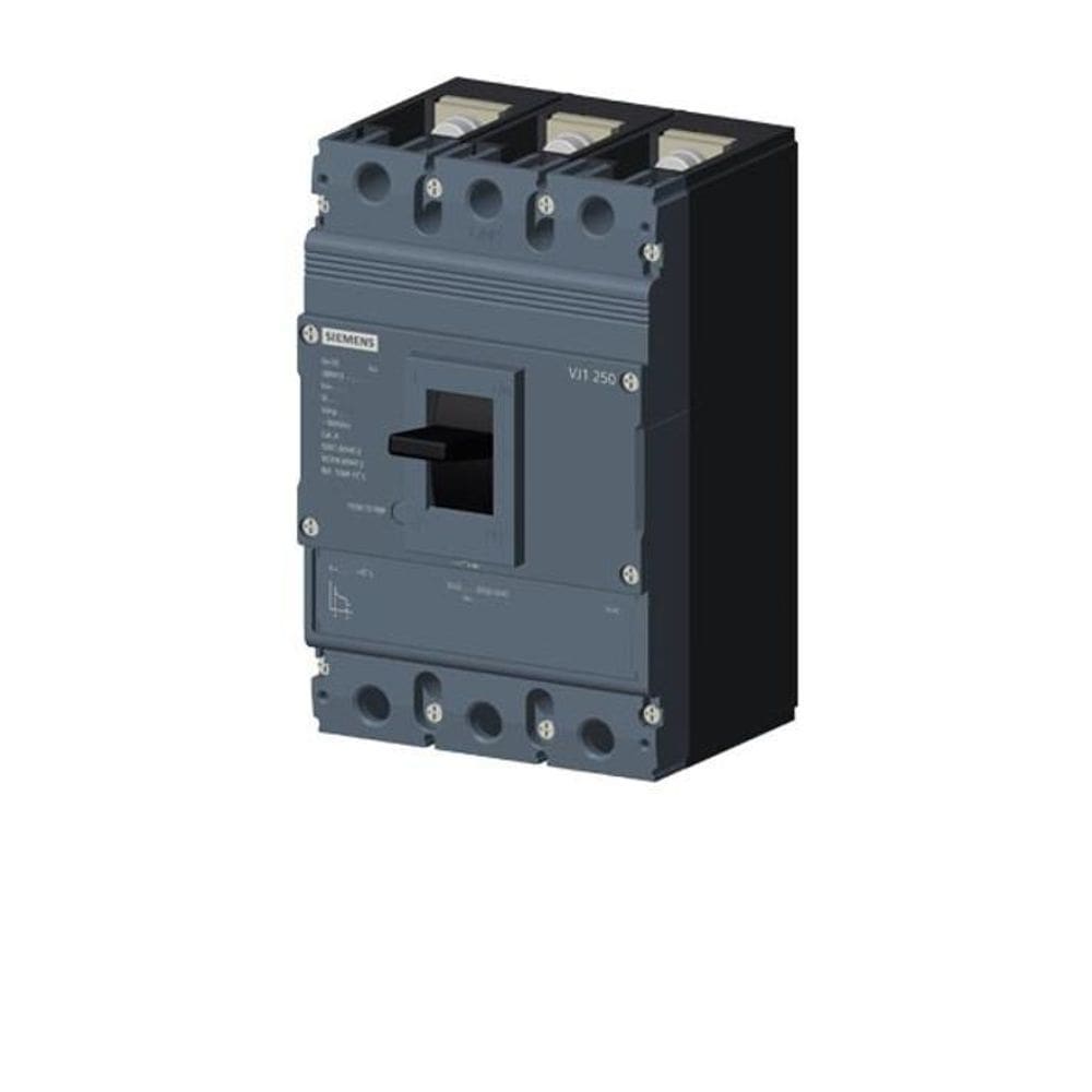 Disjuntor caixa moldada 3p 250a - 25ka fixo siemens 3vj12253