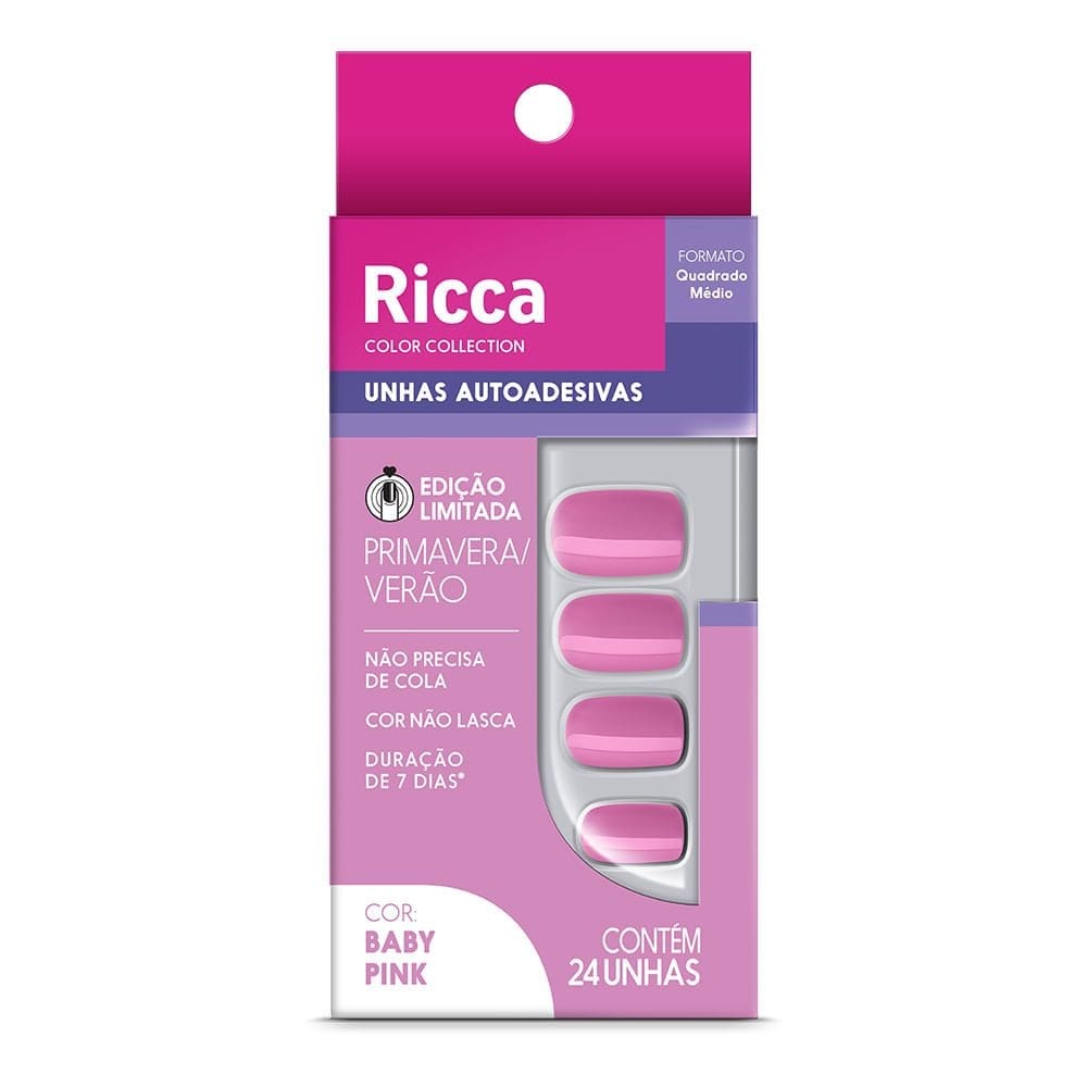 Unhas Autoadesiva Edição Limitada Baby Pink Ricca