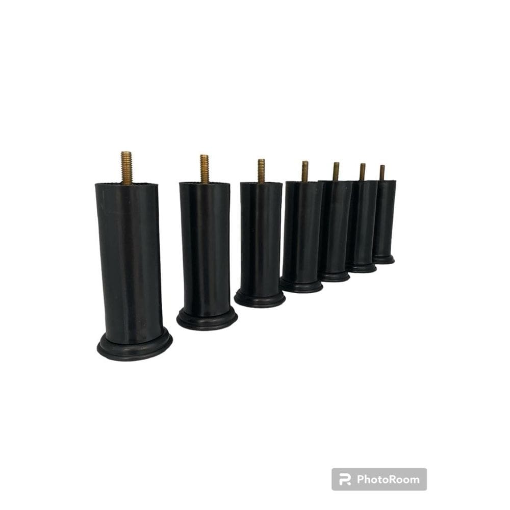 Kit 12 Pés Pretos para Cama Box Quenn 12cm Altura
