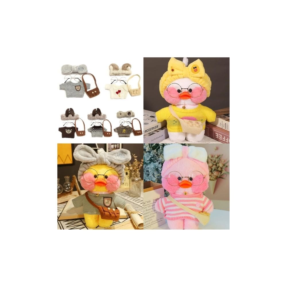 Brinquedo de pelúcia Lalafanfan Duck 30cm com acessórios