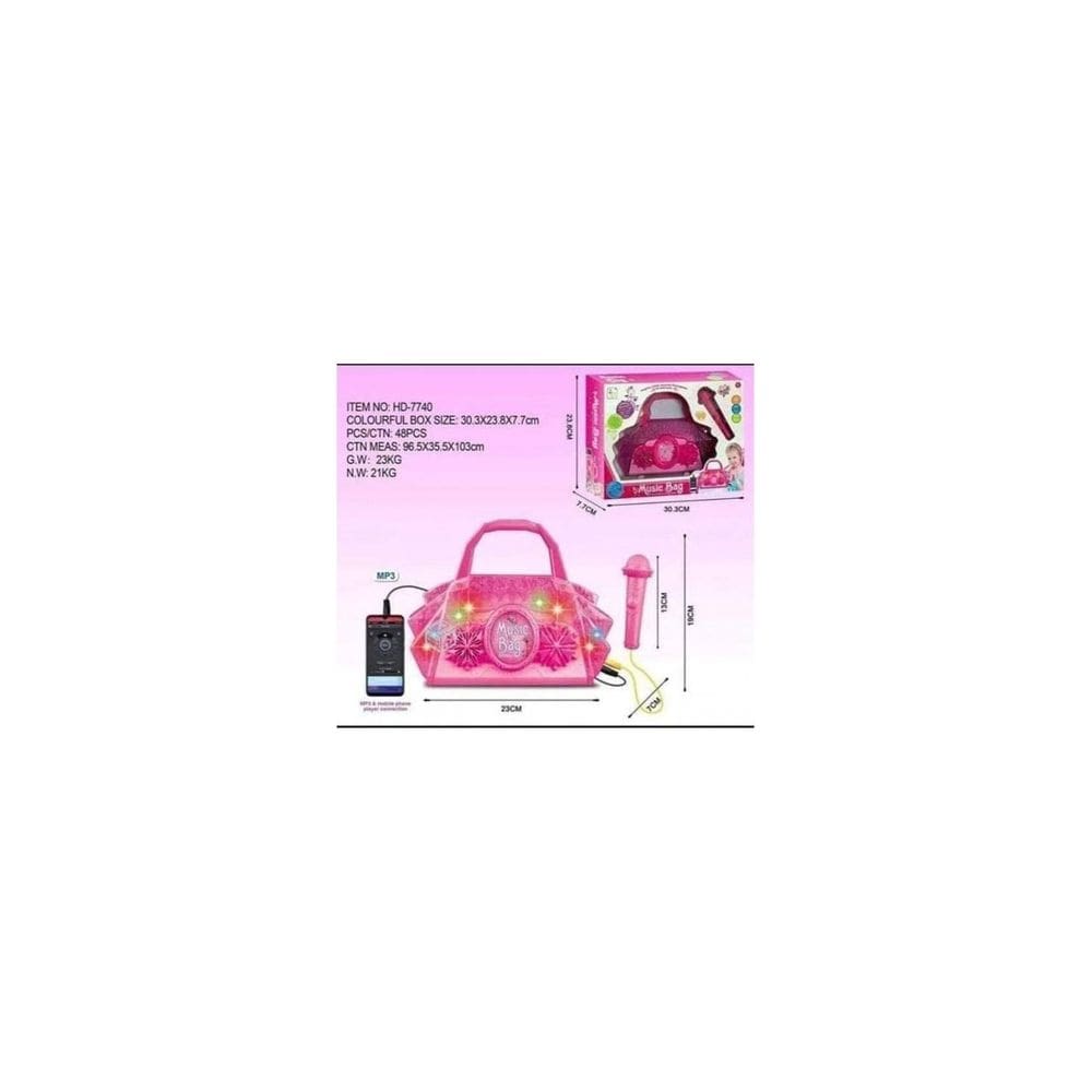 Bolsa tipo carteira de microfone de karaokê para meninas com leitor de MP3
