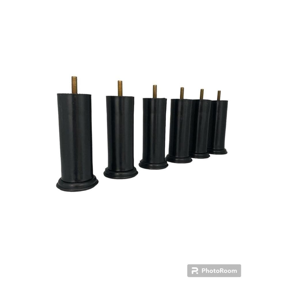 Kit 30 Pés Pretos para Cama Box 12cm Altura
