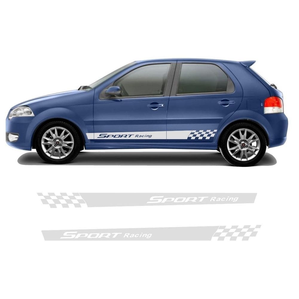 Adesivo sport racing palio 4 portas hatch faixa lateral